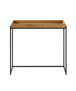
Productkenmerken:   Consoletafel.Blad met opstaande rand, ideaal om al je spullen en decoratieve accessoires op te plaatsen.Zwarte metalen poten.Productafmetingen: Breedte 30 cm x Lengte 100 cm x Hoogte 90 cm - Nettogewicht: 6,8 kg.Paketafmetingen: Pakket nr. 1: Breedte 32,5 cm x Lengte 103 cm x Hoogte 8,5 cm - Brutogewicht: 7,5 kg. Merk: CaliCosy Kleur: Wooden Effect