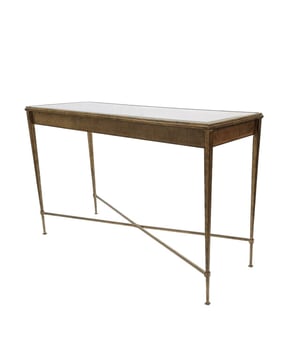 
Productkenmerken:Metalen structuur.Glazen blad.Decoratieve lijst.Meubel zonder montage.Productafmetingen: Lengte 120 cm x Hoogte 76 cm x Diepte 42 cm - Netto gewicht: 23 kg.Pakketafmetingen:Pakket nr. 1: Lengte 130 cm x Hoogte 86 cm x Diepte 50 cm - Bruto gewicht: 30 kg. Merk: Signature Kleur: Gold