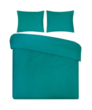 
Onder dit DoubleDry dekbedovertrek slapen is natuurlijk fijn!  Zacht, ademend en vochtregulerend Comfortabel, soepel en luchtig Warmteregulerend en huidvriendelijk Duurzaam en slijtvast OnderhoudsvriendelijkHet katoenen dekbedovertrek is gemaakt van 100% natuurlijk materiaal. Katoen is een zachte vezel. Eerst worden de katoenen vezels tot draden gesponnen. Vervolgens wordt dit tot een zacht en luchtdoorlatend overtrek geweven. Dit zalige dekbedovertrek is gemaakt van 100% natuurlijk katoen, met een hoge draaddichtheid van 144 draden per inch (144 TC). Het dekbedovertrek onderscheidt zich door zijn look & feel. Daarnaast is de stof is koel en ademend. Vanwege de hoge vochtopname staat dit dekbedovertrek garant voor een goede nachtrust. De dekbedovertrekken zijn in alle opzichten royaal te noemen. De instopstrook is namelijk extra lang, waardoor je deze ruim in kunt stoppen. De totale lengte is zelfs 260 centimeter. U slaapt voortaan als een prins(es)! Een effen dekbedovertrek is tijdloos en trendy tegelijk. Het effen dekbedovertrek zorgt voor meer rust in de slaapkamer. Kortom, het dekbedovertrek is een musthave voor iedereen!Product specificaties:Eenpersoons dekbedovertrek setFormaat 140x200 cm + 1 kussensloop 60x70 cm100% natuurlijk katoenDraaddichtheid 144 TCWassen tot 60 gradenGeschikt voor droger, mits op een lage temperatuurGeschikt om te strijkenGecertificeerd door STANDARD 100 by OEKO-TEXGecertificeerd by BSCI - Afmeting: 140x200cm - Kleur: Zeegroen - Materiaal: Katoen