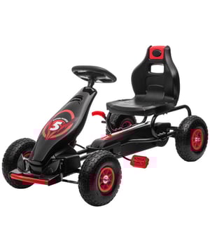 
Kinderen zullen helemaal weg zijn van het fantastische HOMCOM Gokart! Ze kunnen de snelheid regelen door te trappen en zullen genieten van de snelle reacties en nauwkeurige besturing. De ergonomische stoel is verstelbaar, wat zorgt voor een comfortabele en veilige zitpositie. Het trapauto kan zowel binnen als buiten worden gebruikt en draagt bij aan de verbetering van coördinatie en kracht.Voordelen:Opblaasbare rubberen wielen met vering3-voudig verstelbare stoelDuurzaam metalen frameAchteruit rijden met pedalenLet op: Laat kinderen niet onbeheerd rijdenparasolvoet|marmer|tuin|terras|roestvrij staal - Afmeting: - Kleur: Rood - Materiaal: Kunststof