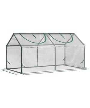 
Laat uw planten warm en comfortabel overwinteren! Deze mini-kas van Outsunny beschermt uw planten tegen kou en verlengt effectief hun groeiperiode. De buitenhoes voorkomt schade door directe UV-stralen en laat tegelijkertijd energierijk zonlicht binnen, zodat in de tomatenkas een constante temperatuur kan worden gehandhaafd en uw planten goed gedijen. Geniet van uw groene hobby ook in de winter met deze praktische, kleine foliekas!Voordelen:Verlengt de groei van plantenVentilatie door oprolbare venstersUV-resistente hoesWeerbestendigHandig formaatInclusief installatiehandleidingTotale afmetingen: 119 L x 60 B x 60 H cmAfmetingen raam: 48 B x 28 H cmfoliekas|kweekkas|tomatenkas|minikas|plantenkas - Afmeting: - Kleur: Transparant - Materiaal: PVC-kunststof