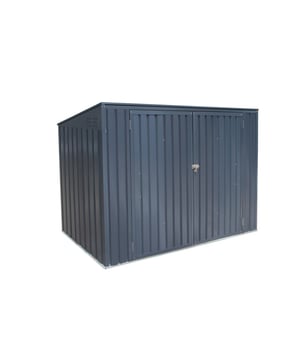 
Deze robuuste afvalbak van staal biedt ruimte voor 3 grote afvalbakken van 240 liter. Het 0,3 mm dikke, gegalvaniseerde plaatstaal is weerbestendig, duurzaam en krasbestendig. Profielverstevigingen en de solide constructie zorgen voor een enorme stabiliteit en een uitstekende prijs-kwaliteitverhouding.Gemakkelijk en veilig openen van het deksel door middel van gasveren. Met geïntegreerde kettingverbindingen naar de deksels van de vuilnisbakken. Extra brede deuren  voor eenvoudige toegang en eenvoudig manoeuvreren van afvalbakken.Met geïntegreerde ventilatie aan de zijkanten zorgt ervoor dat regenwater naar achteren wordt afgevoerd en voorkomt dat er zich te veel sneeuw ophoopt. Universeel te gebruiken als opbergruimte voor tuingereedschap, speelgoed of zwembadaccessoires.Wordt geleverd als bouwpakket met geïllustreerde montage-instructies. Inclusief voorziening voor hangslot (slot niet inbegrepen).Kenmerken:Gegalvaniseerd plaatstaalBestand en duurzaamRoyale opbergruimteInclusief gasdrukveren en ventilatiesleuvenGewicht (kg) 41 kgMateriaalspecificatie: plaatstaal gegalvaniseerdBuitenafmetingen 100x235x131cmcm (BxDxH)capaciteit: 3x 240L vuilnisbakAfmetingen deur: BxH BxH172,5x127cm) Montage vereist: JaAantal pakketten: 1Verzendafmetingen (LxBxH): 200x80x35 cmMerk: Westmann - Afmeting: - Kleur: Grijs - Materiaal: Staal