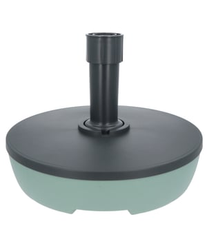 
Deze vulbare parasolvoet is erg compact en stabiel. Kunststof bodem ter voorkoming van krassen op de vloer. Dubbele buisconstructie voor grote parasols: Er passen parasolstokken in met een doorsnede van 32 mm tot en met 50 mm. Zonder vulling is het gewicht van de voet 1.8 kg hierdoor is deze gemakkelijk te verplaatsen en eventueel op te bergen. De voet is voorzien van een handgreep.DuurzaamDeze vulbare parasolvoeten zijn volledig Recycleerbaar en zijn gemaakt van 35% gerecycled materiaal.Kwaliteit uit EuropaDeze parasolvoeten worden geproduceerd in Europa. Hierdoor is de carbon footprint natuurlijk een stuk kleiner dan een parasolvoet die uit het verre oosten komt. Geschikt voor middelgrote parasolsDe voet dient gevuld te worden met zand, en heeft dan een gewicht van 32 kg. Deze voet is speciaal geschikt voor de grotere stokparasols met een doorsnede vanaf 300 cm rond. De parasolstok is eenvoudig vast te draaien aan de voet met de draaiklem bovenaan de houder. De voet is voorzien van een extra parasolring waardoor er verschillende maten parasols in passen. Eigenschappen Kopu® Vulbare Parasolvoet 32 kgZeer stevige kunststof parasolvoet (PP), te vullen met zand, leeg 1.8 kg, gevuld ± 32 kg.Slagvast hoogwaardig kunststof, dubbelwandige buis met uitstekende mechanische elementen.Hoge mate van stabiliteit en uitstekende kwaliteit bovenkant.Diameter: 50 cmHoogte zonder staander: 14 cmTotale hoogte: 37 cmKleur: Groen/antracietGewicht gevuld met zand: 32 kgGewicht gevuld met water: 20 kgGeschikt voor parasolstokken: 32 mm tot en met 50 mmGeschikt voor parasols vierkant 22x220 cmGeschikt voor parasols rond maximaal 300 cmWieltjes: NeeHandgreep: Ja - Afmeting: XXL - Kleur: Groen - Materiaal: Kunststof