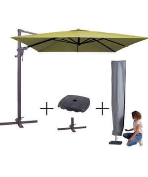 
MEGA DEAL! Bestel Nu de Madison Flex Parasol III met enorme korting!Geniet deze zomer van schaduw en stijl met onze MEGA DEAL op Madison parasols! Voor een beperkte tijd bieden we een complete parasolset aan tegen een ongekend lage prijs. Haast je, want OP=OP!Maak je buitenruimte compleet met de Madison Flex Parasol III. Deze parasol combineert functionaliteit met elegantie, zodat je de perfecte schaduwrijke plek kunt creëren tijdens de zonnige dagen.Wat krijg je?Parasol Monaco Flex III 300x300 cm: Een ruime en stijlvolle parasol die je optimale bescherming biedt tegen de zon.Kruisvoet Saint-Tropez/Monaco & Vulbare Voet 85kg Black: Een stevige en stabiele basis voor je parasol, zodat je zorgeloos kunt genieten van je tijd buiten.Parasolhoes: Bescherm je parasol tegen weer en wind met deze handige hoes.Waarom kiezen voor Madison?Madison staat bekend om de productie van hoogwaardige kussens voor tuin en interieur. Als marktleider in design, ontwerp, productie en distributie biedt Madison een breed scala aan producten, waaronder:TuinkussensDecoratieve sierkussensKussens voor honden en kattenEen uitgebreide lijn deels gepatenteerde parasolsWacht niet langer en profiteer van deze unieke kans om jouw buitenruimte compleet te maken. Bezoek onze website en koop vandaag nog jouw nieuwe Madison parasolset!Haast je, want OP=OP! - Afmeting: 300x300x245cm - Kleur: Groen - Materiaal: Polyester