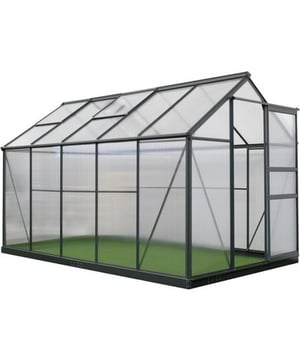 
Klassiek kasontwerp, innovatieve materialen - de Florakas van Westmann scoort door zijn hoogwaardige constructie, robuust funderingsframe en hoog bedieningscomfort.Het frame van de tijdloze kas is gemaakt van duurzaam en roestbestendig aluminium. Voor het dak en de zijpanelen van de kas zijn 4 mm polycarbonaat dubbelwandige platen gebruikt - de panelen zorgen voor een optimale isolatie en bevorderen ideale lichtomstandigheden in de kas. Het meegeleverde dakraam zorgt voor extra ventilatie en een betere luchtcirculatie in uw kas. De constructie van de kas is uiterst eenvoudig: de profielen en verbindingen worden in elkaar gestoken en aan elkaar geschroefd. Het hoogtepunt: de zij- en dakpanelen worden eenvoudig in de profielen geschoven en zijn daardoor wind- en weerbestendig. Transformeer uw tuin in een productieve ruimte met de Florakas van Westmann!Bouw:Duurzaam en corrosiebestendig aluminiumDuurzamer vergeleken met traditionele profielenEenvoudig schroeven van profielen en verbindingenMateriaal dak & muren: Dubbelwandige platen van polycarbonaat | 4 mm100% UV-bestendigHoge thermische isolatieEenvoudig te installeren schuifpaneelsysteemDeur & Raam:Soepel lopende schuifdeur2 dakramenFunderingsframeRegengoot aan beide zijden Ø 2 cmStijlvol, duurzaam en zeer nuttig: de ultramoderne kas biedt u deze drie belangrijke voordelen. 1. Het gehele frame is gemaakt van duurzaam en roestbestendig aluminium, dat absoluut roestvrij blijft en aanzienlijk langer meegaat in vergelijking met conventionele aluminium profielen. 2. Het dak en de zijpanelen van de kas zijn gemaakt van 4 mm dikke dubbelwandige panelen en zorgen voor een hoge thermische isolatie en 100% UV-bescherming. 3. De twee meegeleverde dakramen zorgen voor extra ventilatie en luchtcirculatie in uw kas. Met een automatische opener, die kan worden geïnstalleerd, kunt u zonder enige moeite de opening van het dakraam beïnvloeden. Hierdoor hoef je alleen de sterkte van de opener aan te passen, deze opent en sluit automatisch afhankelijk van de kookstand. Hiervoor heb je geen elektriciteit nodig. De kas wordt gemonteerd met behulp van eenvoudig beschreven montage-instructies. De profielen en verbindingen worden eenvoudig in elkaar gestoken en aan elkaar geschroefd. Zij- en dakpanelen worden eenvoudig in de profielen geschoven. Dit betekent dat de panelen ook bij winderig weer stevig in de profielen zitten. Om een ​​stevige ondergrond te garanderen, raden wij aan om het funderingsframe met schroeven en pluggen in de grond te verankeren op een bestaande fundering of op een weiland met stormankers. Inbegrepen bij de levering:2 dakramen 1 automatisch. Opener Funderingsframe Regengoot aan beide zijden Schuifdeur Kenmerken:Merk: Westmann Breedte: 189 cm Breedte: 2,5 cm Gewicht: 43 kg Kleur:  Antraciet - Afmeting: - Kleur: Grijs - Materiaal: Aluminium