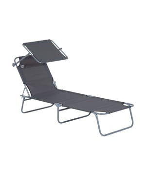 
Dit comfortabele ligbed is ideaal voor in de tuin en op het strand. Voorzien van een verstelbare rugleuning en een zonnedak. De rugleuning heeft 4 verschillende standen. Hiermee geniet je volop van een ontspannen moment in de zon. Of het nu in de tuin, het balkon, terras of op het strand is, dit is heerlijk ontspannen. Aan het ligbed zitten handige draag grepen om het bed mee te nemen. Het ligbed heeft een stevig stalen frame. Het ligbed is belastbaar tot maar liefst 120 kilo. (bij gelijke verdeling) Kenmerken Geschikt voor buiten zoals tuin, balkon of camping Gepoedercoat metalen frame biedt goede stabiliteit Stoelbekleding van duurzaam Oxford Rugleuning verstelbaar in 4 standen Met afneembaar zonnedak Hellingshoek van het zonnedak traploos instelbaar 3 steunpoten zorgen voor optimale stabiliteit en comfort Kan worden ingeklapt om ruimte te besparen, gemakkelijk te vervoerenTechnische specificaties: Materiaal: metaal, Oxford-stof Kleur: Grijs Max. afmetingen ligstoel (zonder dak): 187 l x 58 b x 50 h cm 4 ligstanden: 50 cm, 63 cm, 74,5 cm, 82 cm Afmetingen ingeklapt: 72 l x 14 b x 59 h cm Afmetingen zonnedak: 42 l x 50 b cm Gewicht: ca. 5 kg Max. Draagvermogen: 120 kg - Afmeting: - Kleur: Grijs - Materiaal: Metaal