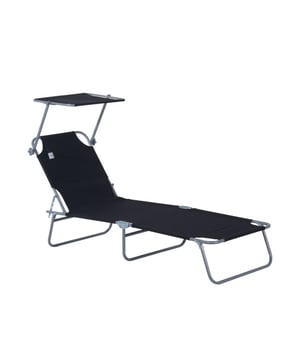 
Dit comfortabele ligbed is ideaal voor in de tuin en op het strand. Voorzien van een verstelbare rugleuning en een zonnedak. De rugleuning heeft 4 verschillende standen. Hiermee geniet je volop van een ontspannen moment in de zon. Of het nu in de tuin, het balkon, terras of op het strand is, dit is heerlijk ontspannen. Aan het ligbed zitten handige draag grepen om het bed mee te nemen. Het ligbed heeft een stevig stalen frame. Het ligbed is belastbaar tot maar liefst 120 kilo. (bij gelijke verdeling) Kenmerken Geschikt voor buiten zoals tuin, balkon of camping Gepoedercoat metalen frame biedt goede stabiliteit Stoelbekleding van duurzaam Oxford Rugleuning verstelbaar in 4 standen Met afneembaar zonnedak Hellingshoek van het zonnedak traploos instelbaar 3 steunpoten zorgen voor optimale stabiliteit en comfort Kan worden ingeklapt om ruimte te besparen, gemakkelijk te vervoerenTechnische specificaties: Materiaal: metaal, Oxford-stof Kleur: zwart Max. afmetingen ligstoel (zonder dak): 187 l x 58 b x 50 h cm 4 ligstanden: 50 cm, 63 cm, 74,5 cm, 82 cm Afmetingen ingeklapt: 72 l x 14 b x 59 h cm Afmetingen zonnedak: 42 l x 50 b cm Gewicht: ca. 5 kg Max. Draagvermogen: 120 kg - Afmeting: - Kleur: Zwart - Materiaal: Metaal