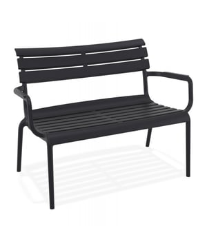 
Tuinbank 'AROMA XL' zwart van Kunststof Transformeer uw buitenruimte tot een oase van ontspanning met de Tuinbank 'AROMA XL'. Volledig ontworpen in hoogwaardig plastic past deze eenvoudige zwarte bank perfect in elk decor zowel binnen in uw huis als op uw terras. Met armleuningen biedt deze bank niet alleen een elegante esthetiek maar ook uitzonderlijk comfort voor uw ontspanningsmomenten. Elegantie en praktisch nut komen samen in de Tuinbank 'AROMA XL'. Door zijn robuuste plastic constructie is hij bestand tegen alle weersomstandigheden waardoor het de ideale keuze is voor buitengebruik. Neem comfortabel plaats en geniet van de veelzijdigheid in elke omgeving. Kies voor duurzaamheid zonder stijl op te offeren met deze XL tuinbank een betaalbare oplossing voor een uitnodigende buitenruimte. - Afmeting: 116x70x75 cm - Kleur: Zwart - Materiaal: Kunststof