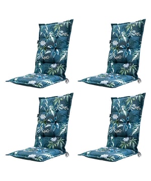 
Een tuinkussen nodig voor uw houten, stalen of kunststof tuinstoel? Geef uw tuinstoel dan meer comfort en uitstraling met de dikke hoge rug van Madison. Het kussen is perfect voor uw stoel met verstelbare rugleuning. Voorzien van een verstelbare band aan de achterkant en touwtjes, blijft het kussen hoog goed in de stoel zitten.Daarbij is het tuinkussen met hoge rug voorzien van ingenaaide knopen en een volant voor de finishing touch. Zo maakt het kussen van Madison jouw tuin helemaal jouw tuin. - Afmeting: 123x50 - Kleur: Blauw - Materiaal: Katoen