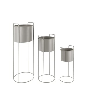 
De plantenpotserie Essence omarmt jouw plantjes in stijl. De serie bestaat uit drie potten op poten gemaakt van solide ijzer waarmee je eindeloos kunt variëren. Zet ze bij elkaar voor een speelse dynamiek of stal ze verdeeld uit in het huis. De Essence plantenpotserie komt in de vormen rond en recht, en in twee kleuren: dark grey en ochre yellow. Jij kiest! - Afmeting: 28x28x80 - Kleur: Grijs - Materiaal: Metaal