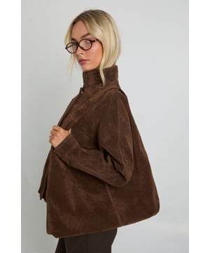 Faux Suede Tote Bag