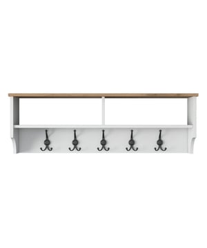 
Productkenmerken:Kapstok met 2 open vakken en 5 haken.Melamine spaanplaten.Dikte: 18 mm.Metalen haken.Productafmetingen: Lengte 120 cm x Breedte 22,2 cm x Hoogte 37,2 cm - Nettogewicht 10,23 kg.Pakketafmetingen:Pakket nr. 1: Lengte 128 cm x Diepte 27 cm x Hoogte 10 cm - Brutogewicht 11 kg. Merk: CaliCosy Kleur: Wooden Effect