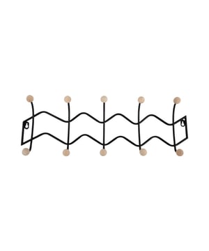 
Coat Rack – Functioneel en trendyDe coat racks van Present Time komen in verschillende vormen en kleuren, perfect passend binnen ons Funky Vibes thema. De houten knoppen in combinatie met een trendkleur zorgen voor een speelse en stijlvolle uitstraling. Liever iets rustigers? Kies dan voor een van de neutrale modellen die een subtiele charme toevoegen aan je ruimte. - Afmeting: 61x6,5x20 - Kleur: Zwart - Materiaal: Metaal
