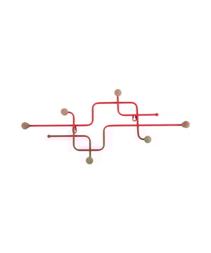 
Coat Rack – Functioneel en trendyDe coat racks van Present Time komen in verschillende vormen en kleuren, perfect passend binnen ons Funky Vibes thema. De houten knoppen in combinatie met een trendkleur zorgen voor een speelse en stijlvolle uitstraling. Liever iets rustigers? Kies dan voor een van de neutrale modellen die een subtiele charme toevoegen aan je ruimte. - Afmeting: 60,5x4x26,5 - Kleur: Rood - Materiaal: Metaal