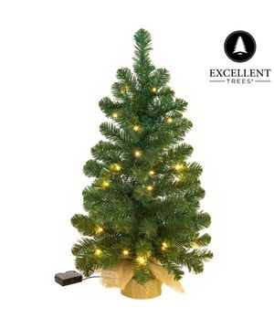 
Op zoek naar de perfecte kunst kerstboom die jouw huis zal doen stralen? Kijk niet verder! De Excellent Trees Jarbo Kerstboom met 90 cm hoogte is de ideale keuze. Met zijn volle boom, energiezuinige LED verlichting op batterijen en verzwaarde voet met jute zak, brengt hij de warme kerstsfeer tot leven. En dankzij de 24-uurs timer hoef je je geen zorgen te maken over het uitzetten van de verlichting. Deze boom voldoet aan alle Europese normen en biedt ook nog eens 2 jaar garantie. Beschikbaar in 3 maten, mag deze kerstboom dit jaar niet ontbreken in jouw huis!Energiezuinige kunstkerstboomMet deze Kunst Kerstboom van Excellent Trees Jarbo hoef je je geen zorgen te maken over gedoe met verlichting, want het wordt geleverd inclusief energiezuinige LED verlichting.Heerlijk gemakkelijk, de verlichting werkt op 3 x AA batterijen (niet inbegrepen), dus geen gedoe met snoeren en stopcontacten. Je hoeft nooit meer te denken aan het aan- en uitzetten van de verlichting, want deze boom heeft een handige 24 uurs timer die automatisch na 6 uur uit gaat en de volgende dag weer aan gaatEen feestelijke sfeer in huisGeniet van een sfeervol en warm wit licht in je huis met deze prachtige kunstkerstboom.Met zijn vele naalden zorgt deze boom voor een volle uitstraling en brengt hij de kerstsfeer tot in de kleinste hoekjes van je huis. Verkrijgbaar in drie verschillende maten Kies uit 3 verschillende maten, zodat je de perfecte boom kunt vinden die past bij jouw huis en ruimte. Je kan kiezen uit de hoogtes; 60 cm, 75 cm of 90 cm. Hoge kwaliteit en veilige kerstboomZeg maar dag tegen wiebelende bomen, want deze kerstboom staat stevig op zijn plek door de verzwaarde voet met jute zak.Kies voor kwaliteit, want deze boom is gemaakt van hoogwaardig PVC materiaal en voldoet aan de Europese EN71-2 normen, waaronder de vuurverspreidingstest. Deze boom is perfect geschikt voor indoor gebruik, dus je kunt hem overal in huis neerzetten waar je maar wilt. Volle boom door de vele naaldenDeze kunst kerstboom van het merk Excellent Trees Jarbo is echt een blikvanger in je huis. Met zijn vele naalden zorgt hij voor een volle en weelderige uitstraling. Je krijgt het gevoel alsof je een echte kerstboom hebt, maar dan zonder de rommel van de vallende naalden. Geniet van een prachtige boom die er altijd perfect uitziet.Specificaties:●    Voorzien van mooie en natuurlijke takken●    Inclusief decoratieve lampjes voor een feestelijke sfeer●    Geleverd inclusief energiezuinige LED verlichting●    Verlichting werkt op batterijen ●    Warm Wit licht●    Volle boom door de vele naalden●    Verzwaarde voet met jute zak●    24 uurs Timer die automatisch na 6 uur uit gaat en de volgende dag weer aan●    Voeding: 3 x AA batterijen / niet inbegrepen●    Materiaal: hoogwaardig PVC materiaal ●    Deze boom voldoet aan de Europese EN71-2 normen (o.a. vuurverspreidingstest).●    Geschikt voor indoor gebruik●    Garantie 2 jaarWees gerust, je hebt 2 jaar garantie op deze Kunst Kerstboom van Excellent Trees Jarbo.  - Afmeting: 90 cm - Kleur: Groen - Materiaal: PVC