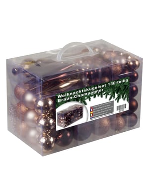
Breng de magie van de feestdagen naar je huis met de exclusieve kerstballen set van 4seasonz. Deze hoogwaardige kerstdecoratie set bevat zorgvuldig ontworpen ballen die jouw kerstboom een elegante en feestelijke uitstraling geven. Met een scala aan klassieke en moderne kleuren zijn deze kerstballen perfect voor elk type interieur.Kenmerken:•    Design: Gemaakt van kunststof materialen voor een stijlvolle uitstraling die jarenlang meegaat.•    Veilig en Duurzaam: Onbreekbare kunststof, ideaal voor huishoudens met kinderen of huisdieren.•    Verschillende Kleuren en Afwerkingen: Glanzend, mat en glitter afwerkingen voor een rijke mix van texturen en kleuren.•    Handig te Gebruiken: Inclusief ophanghaken en een herbruikbare bewaardoos voor gemakkelijke opslag.Het is een uitgebreide set met valbestendige/breukveiligekunststof kerstballen, piek en parelsnoer. Geschikt voor binnen en buitengebruik. Set 130-delig in de kleuren Champagne met Bruin. Breng je kerstboom volledig tot leven met onze Set van 130 Kerstdecoraties. Deze uitgebreide collectie bevat alles wat je nodig hebt voor een feestelijke en schitterende boom in blauw en zilver. Naast de prachtig ontworpen kerstballen bevat deze set ook een bijpassende kerstpiek, een glanzende kralenketting, en sierlijke pegels die je boom een elegante en verfijnde uitstraling geven.Elke decoratie is gemaakt van hoogwaardig, duurzaam plastic, waardoor ze licht van gewicht en onbreekbaar zijn – perfect voor gezinnen met kinderen of huisdieren. De kerstballen zijn verkrijgbaar in verschillende afwerkingen: glanzend voor een stralende glans, mat voor een ingetogen elegantie, en glitter voor die extra sprankeling die het licht prachtig vangt.Met de extra's zoals de kralenketting en kerstpiek voeg je direct een samenhangend en stijlvol thema toe aan je kerstboom. De pegels zorgen voor een extra decoratieve touch die perfect aansluit bij de klassieke kerststijl. Deze complete set wordt geleverd in een handige opbergdoos, zodat je elk jaar eenvoudig kunt genieten van een perfect versierde boom.Maak je feestdagen extra speciaal en creëer een onvergetelijke sfeer met deze luxe set van kerstdecoraties!130 stuks verdeeld over de volgende maten:3cm Ø x 36 Stuks4cm Ø x 30 Stuks5cm Ø x 24 Stuks6cm Ø x 18 Stuks7cm Ø x 12 Stuks8 Ijspegels 6cm1 Piek, 11cm1 parelsnoer 3,6 meter Productkenmerken:Materiaal: KunststofGeschikt voor binnen en buiten gebruikset compleet met piek en parelsnoerMet ophangkoordWaarom kiezen voor 4seasonz?4seasonz staat bekend om zijn stijlvolle en duurzame kerstdecoraties, waarmee je jaar na jaar de feestdagen op een stijlvolle manier viert. Of je nu kiest voor een klassiek kerstthema of een modern tintje aan je boom wilt toevoegen, deze kerstballen set is een veelzijdige keuze.Maak je kerst onvergetelijk met de kerstballen van 4seasonz – de perfecte toevoeging aan je feestelijke decoratie!Kunstof kerstballen, plastic kerstballen, kerstdecoratie, kerstversiering - Afmeting: M - Kleur: Champagne - Materiaal: Plastic