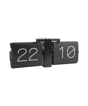 
De bekende besteller Flip No Case klok van Karlsson is terug! De klok in zwart met een basis in chroom heeft een retro design dat tegelijkertijd erg modern is. De klok, ontworpen door BOX32 Design, bestaat uit kaartjes die doordraaien en op die manier de tijd laten zien. Vandaar de naam Flip. De klok heeft geen behuizing rondom, vandaar ‘No Case’ in de naam. Van werkruimte tot slaapkamer en van de keuken tot de gang; klok Flip No Case van Karlsson kan in elke kamer een plekje vinden als wandklok óf als tafelkok! Karlsson klokken en wekkers zijn wereldwijd favoriet. - Afmeting: 8,5x36x14cm - Kleur: Zwart - Materiaal: Metaal