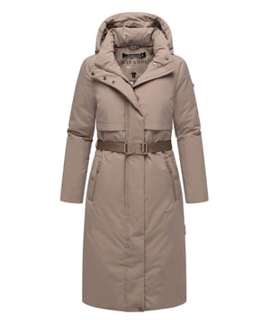 Eleganz trifft Funktionalität: Der Winterparka WALDBUMMLER von Navahoo überzeugt mit wetterfestem Design und raffinierten Details. Das glatte, wind- und wasserabweisende Obermaterial (Wassersäule >5000 mm) schützt zuverlässig bei Wind und Regen. Eine abnehmbare Kapuze, warme Außentaschen, praktische Innentaschen sowie ein Taillengürtel mit Metallschnalle unterstreichen den femininen Look. Hochwertige Labeldetails runden das Design ab. In 7 Farben und Größen XS–3XL erhältlich.