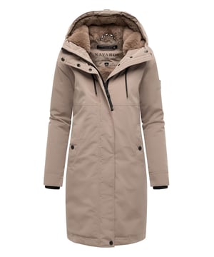 Der Winterparka Hageltanz von Navahoo verbindet urbanes Design mit durchdachten Details. Außen glatt, innen mit kuscheligem Webpelzfutter im oberen Bereich und leicht gesteppt unten – ideal für kalte Wintertage. Eine gefütterte Kapuze mit Kordelzug, hochschließender Kragen und verdeckte Zwei-Wege-Reißverschlussleiste bieten zuverlässigen Wetterschutz. Außentaschen mit Fleecefutter und sichere Innentaschen mit Reißverschluss sorgen für Stauraum. Länger geschnitten, mit Rippbündchen und verstellbarem Saumschlitz. Furfree und in 7 Farben, Größen S–6XL erhältlich.