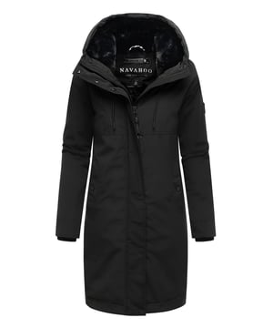 El parka Hageltanz de Navahoo combina un diseño urbano con detalles funcionales. Exterior liso, interior con suave forro de pelo sintético en la parte superior y acolchado ligero en la inferior – ideal para los días fríos. Capucha forrada con cordón, cuello alto y cierre de cremallera bidireccional oculto garantizan protección. Bolsillos exteriores forrados de forro polar y bolsillos interiores con cremallera ofrecen espacio seguro. Corte largo con puños de canalé y aberturas ajustables. Furfree. Disponible en 7 colores y tallas S–6XL.
