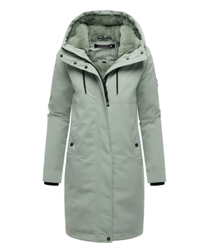De Hageltanz parka van Navahoo combineert een urban design met functionele details. Glad aan de buitenkant, zacht imitatiebont aan de bovenkant van de binnenzijde en licht gewatteerd aan de onderkant – perfect voor koude winterdagen. Gevoerde capuchon met trekkoord, hoge kraag en verborgen tweewegsritssluiting zorgen voor betrouwbare bescherming. Buitenzakken met fleecevoering en veilige binnenzakken met rits voor praktisch gebruik. Lang model met geribde boorden en verstelbare split. Furfree. Verkrijgbaar in 7 kleuren en maten S–6XL.