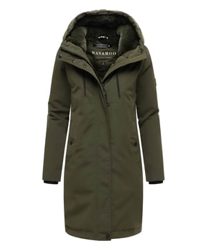 El parka Hageltanz de Navahoo combina un diseño urbano con detalles funcionales. Exterior liso, interior con suave forro de pelo sintético en la parte superior y acolchado ligero en la inferior – ideal para los días fríos. Capucha forrada con cordón, cuello alto y cierre de cremallera bidireccional oculto garantizan protección. Bolsillos exteriores forrados de forro polar y bolsillos interiores con cremallera ofrecen espacio seguro. Corte largo con puños de canalé y aberturas ajustables. Furfree. Disponible en 7 colores y tallas S–6XL.
