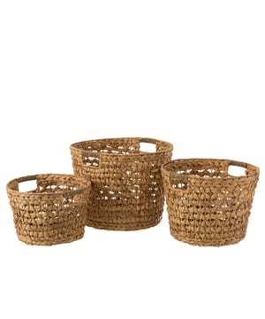 
Set Of 3 Baskets Water Hyacinth Natural Width40Height31Length40Weight2.18 kgCollectionZomer 2022Colour NaturalMaterial compositionSeagrass(5%),water hyacinth(95%) Materiaal: