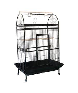 
De 4animalz® stevige Vogelkooi / papegaaienkooi / parkietenkooi bestaat uit een sterk en stabiel metalen frame dat de kooi duurzamer en steviger maakt. Het is een zware uitvoering waardoor grotere en sterkere vogels er ook perfect in kunnen verblijven. Het is een kooi waar je lang plezier van zult hebben. De bovenkant van de kooi kan open waardoor de vogels in en uit kunnen vliegen als ze daar zin in hebben, maar als je dat niet wilt, kun je het hok gewoon weer dicht doen.De kooi wordt zeer volledig afgeleverd, voorzien van 2 drinkbakjes, 2 bakjes voor voer, een brede houten zitstok voor de open bovenkant, een zitstok voor in de kooi, een trappetje, een compleet geheel dus. De kooi staat op 4 degelijk uitgevoerde zwenkwielen die gemakkelijk rijden en de kooi daarmee min of meer geluidsloos te verplaatsen is. Ideaal is ook de morsrand: De bodembak is extra breed voorkomt dat voer en veren al te veel rond de kooi liggen. Met de waterdicht afgewerkte metalen kooi en de uitschuifbare lade aan de onderkant, is het schoonmaken van de kooi een fluitje van een cent. De kooi wordt geleverd in 2 dozen met een totaal gewicht van ca. 50 kgEigenschappen:Extra groot: ca. 66x101x177 cmSchuifladesAfsluitbar4 drink/voerbakjes2 zitstokjestrapjeMorsranden rondom de kooiVeilige loodvrije poedercoating, veilig voor uw vogelHamerslag Antraciet.Spijlafstand 2.4cmGewicht ca. 50 kilo, geleverd in 2 dozenvogelkooi - papagaaienkooi - parkietenkooi - Afmeting: - Kleur: Zwart - Materiaal: Metaal