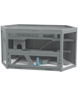 
Ontdek de PawHut Hamsterkooi - de ideale woonplek voor uw kleine huisdieren! Met drie niveaus hebben uw huisdieren voldoende ruimte om te slapen, spelen en eten. De robuuste constructie van hout en draadgaas zorgt voor optimale ventilatie, terwijl het plexiglas aan de voorkant een gemakkelijke blik op uw huisdieren biedt. Het verhoogde ontwerp beschermt uw kleine dieren tegen kou en vocht, zodat ze zich helemaal op hun gemak voelen.Voordelen:Solide bouwkwaliteitGeschikt voor kleine dierenDrie verdiepingen met rampsysteemPlexiglas voor direct zichtLicht en draagbaarEenvoudige montagehamsterkooi|knaagdierkooi|kleindiervilla|PawHut|hout kooi - Afmeting: - Kleur: Grijs - Materiaal: Hout