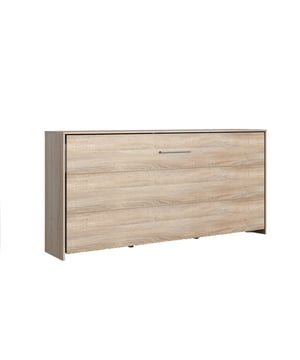 
Ontdek onze Horizontaal opklapbaar bed 90x200 - L212 cm. Ideaal voor kleine ruimtes of studentenwoningen, dit opklapbed is een echt ruimtebesparend meubel waarmee je gemakkelijk van een bed naar een console kunt gaan. Wanneer het bed gesloten is, ziet het eruit als een console waarop je allerlei voorwerpen kunt plaatsen. De discrete en strakke uitstraling past bij elke interieurstijl. Productkenmerken: Opklapbaar bed. Hoofdmateriaal: Spaanplaat. Twee beschikbare kleuren: Eiken decor / Wit. Lattenbodem inbegrepen. Matras niet inbegrepen. Productafmetingen: Lengte 212 cm x Hoogte 105 cm x Diepte 43 cm - Netto gewicht: 102 kg. Verpakkingsafmetingen: Verpakking nr. 1: Breedte 33 cm x Diepte 106,1 cm x Hoogte 10,8 cm - Bruto gewicht: 39 kg. Verpakking nr. 2: Breedte 70,4 cm x Diepte 209,9 cm x Hoogte 7,2 cm - Bruto gewicht: 28 kg. Verpakking nr. 3: Breedte 43,6 cm x Diepte 216,1 cm x Hoogte 6,2 cm - Bruto gewicht: 27 kg. Verpakking nr. 4: Breedte 37,3 cm x Diepte 50 cm x Hoogte 11,2 cm - Bruto gewicht: 13 kg. Totaal bruto gewicht: 107 kg. Merk: CaliCosy Kleur: Wooden Effect
