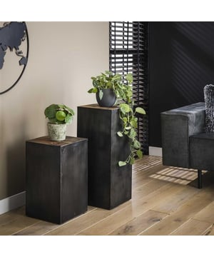 
Deze bloementafel 'Raft'  is uitgevoerd in metaal met een robuust hardhout blad. De combinatie van het metaal met het robuuste hardhout zorgen voor een trendy en stoere uitstraling. Deze bloemtafel is goed te combineren met de bloementafel van 50 cm hoog (2198) en kan binnen ieder huis extra sfeer verzorgen. Deze bloementafel behoort tot de 'Raft' serie.Over het merkWij zijn continu bezig met het samenstellen van stoere collecties die naast functioneel ook nog is heel trendy zijn. Veel van ons assortiment is zo ontworpen dat het leuk bij elkaar staat in elke kamer, daarom raden wij zeker aan om even een kijkje te nemen in ons assortiment voor leuke matchende items! - Afmeting: 30x30x70 - Kleur: Bruin - Materiaal: Hout