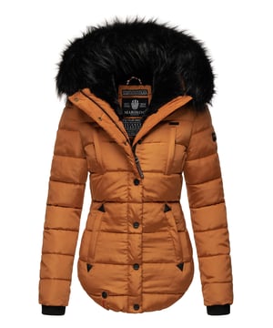 Die Marikoo Winterjacke Lotusblüte überzeugt mit Funktionalität und luxuriösem Design. Das warme Teddyfell im oberen Innenbereich, der kuschelige Kunstfellkragen (abnehmbar) und das wasserabweisende Obermaterial machen sie zum idealen Begleiter für kalte Wintertage. Praktische Details wie zwei Reißverschluss-Brusttaschen, zwei fleecegefütterte Außentaschen und eine Innentasche mit Kopfhörerausgang bieten viel Komfort. Mit hochwertiger Steppoptik, eleganten Kunstlederdetails, abnehmbaren Zipper-Pullern und leicht tailliertem Schnitt ist die Jacke sowohl stilvoll als auch funktional.
Material: Oberstoff/Futter/Wattierung 100% Polyester; Kunstfell 90% Polyacryl, 10% Polyester.