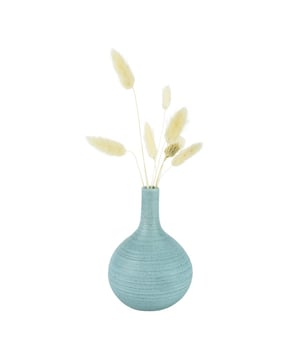 
Geef een speels tintje aan het interieur met deze QUVIO bolle vaas Woonaccessoires kun je eigenlijk nooit genoeg hebben. Er is altijd wel een plek in huis die nog wat extra sfeer kan gebruiken, of er is een plek in huis waar je je woonaccessoires graag wilt gaan veranderen. Geef een speels tintje aan het interieur met deze QUVIO bolle vaas. Het model heeft een afmeting van 10 x 10 x 14 centimeter en past hierdoor perfect in iedere ruimte in huis.  Belangrijkste kenmerken Merk: QUVIO Afmeting: 10 x 10 x 14 cm (Ixbxh) Diameter opening hals: 1,5 cm Materiaal: Keramiek Kleur: Lichtblauw Gewicht: 225 gram  Een frisse uitstraling dankzij de lichtblauwe kleur Deze vrolijke bloemenvaas is uitgevoerd in een lichtblauwe kleur en zorgt hierdoor voor een erg frisse uitstraling. Hierdoor is het model erg goed te combineren met bijvoorbeeld verschillende andere vazen van glas, maar het is ook zonder twijfel een echte eyecatcher als je deze los op een kast zet.  Gemaakt van robuust en luxe keramiek De keramische vaas heeft direct een erg luxe uitstraling en heeft een erg robuust karakter. Dankzij het keramiek weet je zeker dat het vaasje er in de loop van de tijd nog steeds even mooi uit ziet.Materiaal: KeramiekKleur: LichtblauwAfmetingen: Hoogte: 14CM x breedte: 10CM x Lengte: 10CM