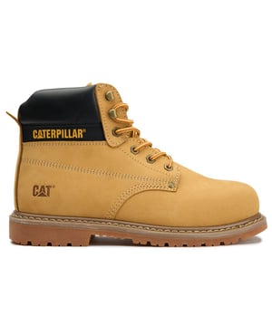 Construidas para los trabajos más exigentes, estas botas Caterpillar Powerplant ofrecen una protección seria con su punta de acero de 200J y su clasificación de seguridad SB HRO SRA. La parte superior de cuero en un rico color marrón cuenta con una construcción con costura Goodyear para mayor durabilidad, mientras que el talón reforzado y el cuello acolchado brindan comodidad durante largas jornadas. Las suelas de goma resistentes al calor te mantienen firme en terrenos difíciles donde el calzado ordinario simplemente no funciona.