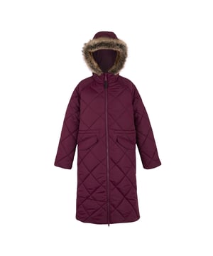 100% Recycled Polyester. Fabric: Micro Poplin. Lining: Taffeta. Filling: 230gsm. Outer: 84gsm. Design: Quilted. Fabric Technology: Durable Water Repellent Finish, Insulating, Thermo-Guard. Neckline: Hooded, Standing Collar. Sleeve-Type: Long-Sleeved, Raglan. Hood Features: Detachable Faux Fur Trim, Grown On Hood. Length: Long. Pockets: 2 Front Pockets, Flap Closure, Snap Fastening, 1 Security Pocket, Inner, Zip. Fastening: Two Way Zip. Hem: Drawcord. 8 UK: 32 in. 10 UK: 34 in. 12 UK: 36 in. 14 UK: 38 in. 20 UK: 45 in. 22 UK: 48 in. 24 UK: 50 in. 26 UK: 52 in. 18 UK: 43 in. 16 UK: 40 in.
