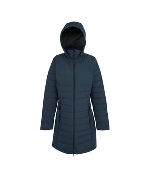 100% Polyester. Filling: Feather-Free, Synthetic Down. Lining: Taffeta. Filling: 200gsm. Design: Plain. 112gsm. Fabric Technology: Durable Water Repellent Finish, Lightweight, Water Repellent. Neckline: Hooded. Sleeve-Type: Long-Sleeved. Quilted. Hood Features: Grown On Hood. Length: Longline. Pockets: 2 Side Pockets, Zip. Fastening: Full Zip, Two Way Zip. Sustainability: Made from Recycled Materials. Waistline: Part Elasticated. 8 UK: 32 in. 10 UK: 34 in. 12 UK: 36 in. 14 UK: 38 in. 20 UK: 45 in. 22 UK: 48 in. 24 UK: 50 in. 26 UK: 52 in. 18 UK: 43 in. 16 UK: 40 in.