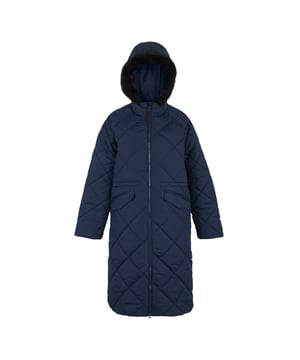 100% Recycled Polyester. Fabric: Micro Poplin. Lining: Taffeta. Filling: 230gsm. Outer: 84gsm. Design: Quilted. Fabric Technology: Durable Water Repellent Finish, Insulating, Thermo-Guard. Neckline: Hooded, Standing Collar. Sleeve-Type: Long-Sleeved, Raglan. Hood Features: Detachable Faux Fur Trim, Grown On Hood. Length: Long. Pockets: 2 Front Pockets, Flap Closure, Snap Fastening, 1 Security Pocket, Inner, Zip. Fastening: Two Way Zip. Hem: Drawcord. 8 UK: 32 in. 10 UK: 34 in. 12 UK: 36 in. 14 UK: 38 in. 20 UK: 45 in. 22 UK: 48 in. 24 UK: 50 in. 26 UK: 52 in. 18 UK: 43 in. 16 UK: 40 in.