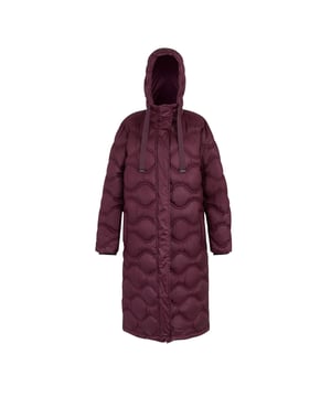 Outer Materials: 100% Polyester. Lining Material: 100% Polyamide. Filling: Feather-Free, Synthetic Down. Fabric: Woven. Filling: 280gsm. Outer: 62gsm. Lining: 37gsm. Design: Logo, Plain, Quilted. Fabric Technology: Durable Water Repellent Finish, Lightweight. Neckline: Hooded. Sleeve-Type: Long-Sleeved. Hood Features: Drawcord, Grown On Hood. Length: Longline. Pockets: 2 Side Pockets, 2 Lower Pockets, 1 Security Pocket, Inner, Zip. Fastening: Full Zip. Hem: Adjustable, Shockcord Hem. Denier: 20D. 8 UK: 32 in. 10 UK: 34 in. 12 UK: 36 in. 14 UK: 38 in. 20 UK: 45 in. 18 UK: 43 in. 16 UK: 40 in.