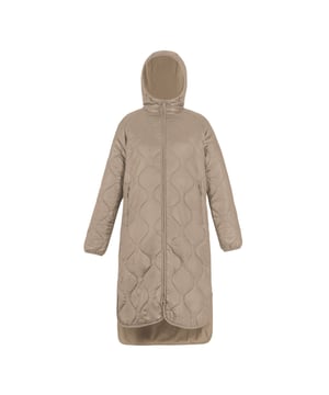 100% Polyamide. Lining: Fleece. Filling: Recycled, Synthetic Down. Design: Badge, Logo, Quilted. 38gsm. Fabric Technology: Durable Water Repellent Finish, Lightweight, Warmloft. Cuff: Elasticated. Neckline: Hooded. Insulated. Sleeve-Type: Long-Sleeved, Raglan. Hood Features: Adjustable, Grown On Hood, Sew-On. Pockets: 2 Side Pockets, 1 Security Pocket, Zip. Fastening: Full Zip. Hem: Curved. Denier: 20D. Sustainability: Made from Recycled Materials. Finish: Metallic. 8 UK: 32 in. 10 UK: 34 in. 12 UK: 36 in. 14 UK: 38 in. 20 UK: 45 in. 18 UK: 43 in. 16 UK: 40 in.