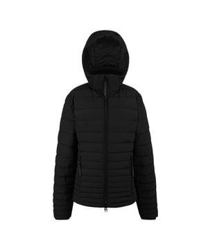 100% Polyester. Lining: Polyamide. Fabric: Synthetic Down Touch. Lining: 37gsm. Design: Plain, Printed, Text. Fabric Technology: Durable Water Repellent Finish, Lightweight. Neckline: Hooded, Ribbed. Insulated. Sleeve-Type: Long-Sleeved. Cuff: Ribbed. Hood Features: Grown On Hood, Sew-On. Pockets: 2 Side Pockets, 2 Security Pockets, Zip. Fastening: Full Zip, Two Way Zip. Denier: 20D. Sustainability: Made from Recycled Materials. 8 UK: 32 in. 10 UK: 34 in. 12 UK: 36 in. 14 UK: 38 in. 20 UK: 45 in. 18 UK: 43 in. 16 UK: 40 in.