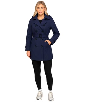Stay stylish and protected in any weather with the Enzo Women’s Trench Coat. Designed with a thick outer shell that is both waterproof and windproof, this coat keeps you comfortable and shielded from the elements. Featuring a double-breasted button-up front, a detachable hood, and a removable belt with adjustable cuffs, it offers versatile styling options to suit any occasion. For practicality, it includes two deep pockets that provide secure storage for your everyday essentials.(EZLJK664)