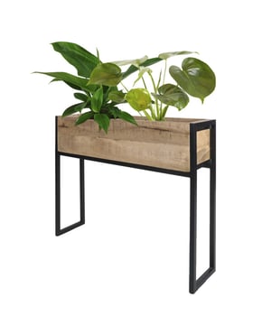 
Met bloemen en planten geef je jouw interieur een exotische twist. Met Plantenbak Faab waan jij je binnen in een groene oase en tropische sferen. Wist je dat Faab ook te gebruiken is als lectuurbak? Waar gaat jouw voorkeur naar uit, planten of boeken en tijdschriften? Met deze prachtige plantenbak/ tijdschriftenbak kun je planten, kranten, tijdschriften etc. overzichtelijk en decoratief opbergen. Door het moderne, stoere design is de lectuurbak een echte blikvanger. Door het formaat is de bak gemakkelijk naast je bank te plaatsen, zodat je al je favorieten spullen binnen handbereik hebt. Merk: Home67 Materiaal: Mangohout,Metaal Kleur: Zwart;Bruin EAN: 7141047080402