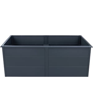 
Westmann metalen hoge plantenbak Primus XL | Antraciet | 200x100x77 cm . Zelfverzorgers opgelet: het Westmann hoogslaper Primus L scoort door zijn moderne design en royale kweekoppervlak. Gegalvaniseerd stalen frame, minimalistische uitstraling, traditioneel hoogslaperdesign - de Primus L hoogslaper van Westmann is een efficiënt hoogtepunt voor uw tuin! Door de aangename hoogte van het verhoogde bed geniet u van een tuincomfort dat uw rug ontlast. Nog een voordeel van het elegante verhoogde bed: om vervelende slakken uit de buurt van de kweekruimte te houden, wordt aan de bovenrand als afwerking een zogenaamde slakkenrand bevestigd. Voor het opzetten van het hoogslaper heb je geen grote tuin nodig. Omdat je maar weinig ruimte nodig hebt, is tuinieren op je balkon of een klein terras eenvoudig mogelijk. Het verhoogde bed is ideaal als individuele erfafscheiding en is daardoor decoratief en praktisch tegelijk. Kenmerken:Gegalvaniseerd staal | 1,0 mm Poedercoating in antraciet | RAL7016Tijdloos design Royale kweekoppervlakte Universele toepassingsmogelijkheden Hoge locatieflexibiliteit Eenvoudige montage Slakrand Roestvrijstalen schroeven Open bodem Merk: WestmannGewicht: 57 kgGeleverd in 3 dozen  - Afmeting: - Kleur: Antraciet - Materiaal: sta