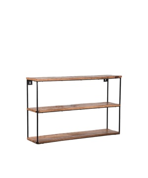 
Wandrek Vintage van LABEL51 is een stoer en functioneel rek gemaakt van grof mangohout en solide metaal. Het wandrek biedt de mogelijkheid je mooiste woondecoratie in te presenteren en je muur te sieren. Vintage bestaat uit 3 planken gemaakt van rough mangohout, rustend op een zwart metalen frame. De 3 grote opgezette planken en royale tussenruimtes maken het mogelijk ontzettend veel te presenteren. Wandrek Vintage heeft een open achterkant wat een ontzettend mooi contrast vormt wanneer deze tegen de muur hangt. Tevens is Vintage voorzien van een vast ophangsysteem zodat het makkelijk aan de muur bevestigd kan worden. Wandrek Vintage geeft een interieur een stoere touch en vormt een waar pronkstuk aan de muur. Vintage is veelzijdig en vol mogelijkheden! • Mangohout is een duurzame en milieuvriendelijke houtsoort vol karakter • Wandrek Vintage is handgemaakt • Wandrek Vintage is verkrijgbaar in verschillende maten - Afmeting: 20x80x50 - Kleur: Bruin - Materiaal: Mangohout