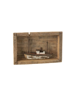 
Boat In Frame Paulownia Wood Natural/White Width6Height27Length42Weight0.481 kgCollectionZomer 2025Colour MixMaterial compositionPaulownia wood(95%),iron(5%) Materiaal:
