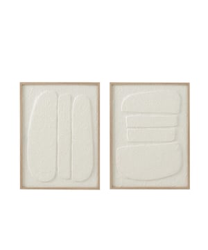 
Painting Cells Paper White Assortment Of 2 Width60Height2.2Length45Weight0.8 kgCollectionZomer 2024Colour WhiteMaterial compositionMdf(20%),paper(50%),plastic(30%) Materiaal:
