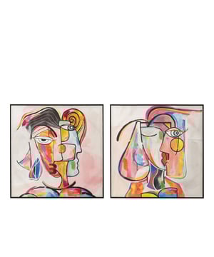 
Wall Decoration Abstract Faces Canvas/Paint Mix Assortment Of 2 Width3.5Height80Length80Weight1.85 kgCollectionZomer 2024Colour MixMaterial compositionFir wood(10%),plastic(10%),paint(40%),canvas(40%) Materiaal:Canvas