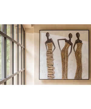 
Wall Decoration 3 African Women Canvas/Paint/Rope Mix Width4.5Height120Length120Weight4.5 kgCollectionZomer 2024Colour MixMaterial compositionPlastic(10%),paint(40%),fir wood(10%),canvas(40%) Materiaal:Canvas
