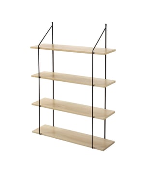 
Onze wandplank met 4 niveaus in houtdecor en metalen steunen past perfect bij elke interieurstijl.De wandplank is de perfecte oplossing om extra opbergruimte en decoratie te creëren. Deze multifunctionele plank kan in elke kamer van het huis worden geïnstalleerd, zoals de gang, woonkamer, slaapkamer. Combineer er meerdere om een originele decoratie naar wens te creëren!Gemaakt van spaanplaat met een houtdecor en zwarte metalen muurbeugels, biedt het ontwerp duurzaamheid op lange termijn.Gemakkelijk te installeren, dit meubelstuk wordt als bouwpakket geleverd met een montagehandleiding. Bevestigingsmateriaal niet inbegrepen. U heeft slechts enkele minuten nodig om het op te hangen.Productkenmerken:Materialen: Duurzaam spaanplaat / Zwarte metalen steunen.Afmetingen: L 60 cm x D 16 cm x H 80 cm.Gewicht: 4,30 kg. Merk: CaliCosy Kleur: Wooden Effect