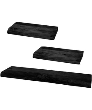 
Creëer een unieke wand met deze zwevende wandplank! De zwarte wandplank is gemaakt van massief mangohout, en de rand van de plank volgt de natuurlijke vorm van de boom, wat deze wanddecoratie een natuurlijke en pure uitstraling geeft. Vanwege de zwarte kleur van het hout past de wandplank in elk interieur! Dit is een set van 3 wandplanken: 2x Wandplank 40 x 4 x ±20 cm 1x Wandplank 80 x 4 x ±20 cm Omdat de wandplank van een natuurlijk product is gemaakt, kan de kleur en vorm van het geleverde product afwijken van wat op de afbeelding te zien is. Dit product wordt geleverd inclusief blinde schapdrager. Met behulp van de schapdrager kan de plank aan de muur worden opgehangen. Wil je de wandplank aan een muur bevestigen die bestaat uit gipsplaten? Dat is zeker mogelijk! Houd er echter rekening mee dat je hiervoor speciale pluggen nodig hebt. Bij een muur bestaande uit gipsblokken kunnen de meegeleverde pluggen worden gebruikt. Merk: Home67 Materiaal: Mangohout Kleur: Zwart EAN: 8720791961121
